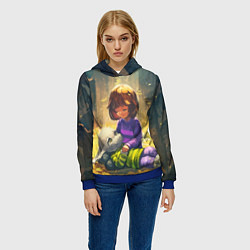Толстовка-худи женская Фриск и Азриэль, цвет: 3D-синий — фото 2