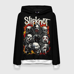 Толстовка-худи женская Slipknot: Faces, цвет: 3D-белый