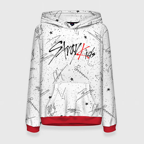 Женская толстовка STRAY KIDS АВТОГРАФЫ / 3D-Красный – фото 1