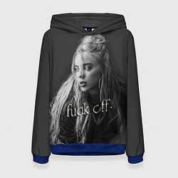 Толстовка-худи женская Billie Eilish fak off, цвет: 3D-синий