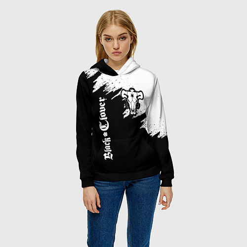 Женская толстовка ЧЁРНЫЙ КЛЕВЕР / 3D-Черный – фото 3