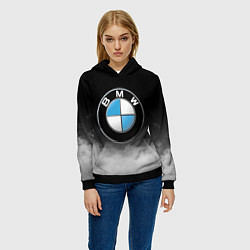 Толстовка-худи женская BMW, цвет: 3D-черный — фото 2