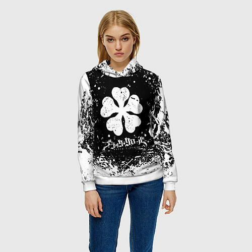 Женская толстовка ЧЁРНЫЙ КЛЕВЕР / 3D-Белый – фото 3