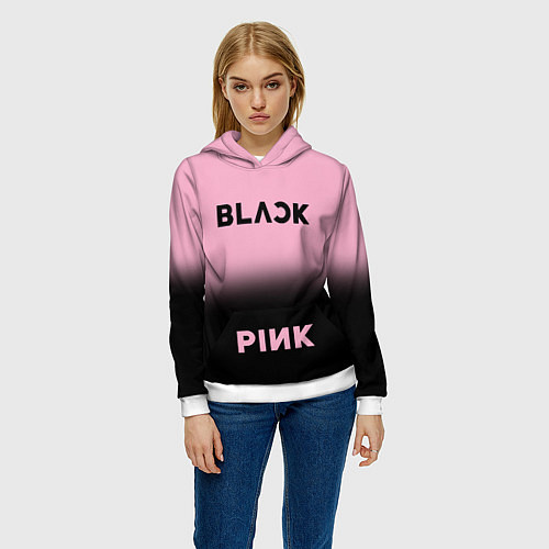 Женская толстовка Blackpink - розово-черный / 3D-Белый – фото 3