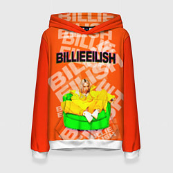 Толстовка-худи женская Billie Eilish: Orange Mood, цвет: 3D-белый