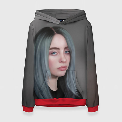 Женская толстовка Billie Eilish: Ocean Eyes / 3D-Красный – фото 1