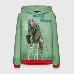 Толстовка-худи женская Billie Eilish: Green Motive, цвет: 3D-красный