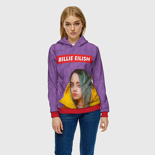 Женская толстовка Billie Eilish / 3D-Красный – фото 3