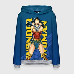 Толстовка-худи женская Wonder Woman, цвет: 3D-меланж