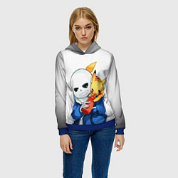 Толстовка-худи женская UNDERTALE, цвет: 3D-синий — фото 2