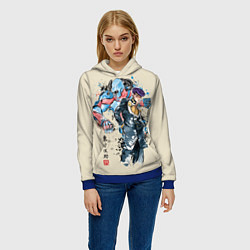 Толстовка-худи женская Приключения ДжоДжо, цвет: 3D-синий — фото 2