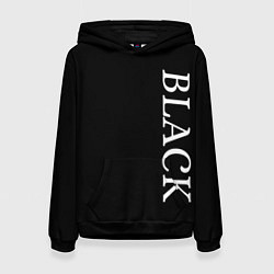 Толстовка-худи женская Чёрная футболка с текстом, цвет: 3D-черный