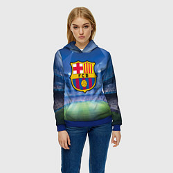 Толстовка-худи женская FC Barcelona, цвет: 3D-синий — фото 2