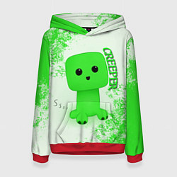 Толстовка-худи женская MINECRAFT CREEPER, цвет: 3D-красный