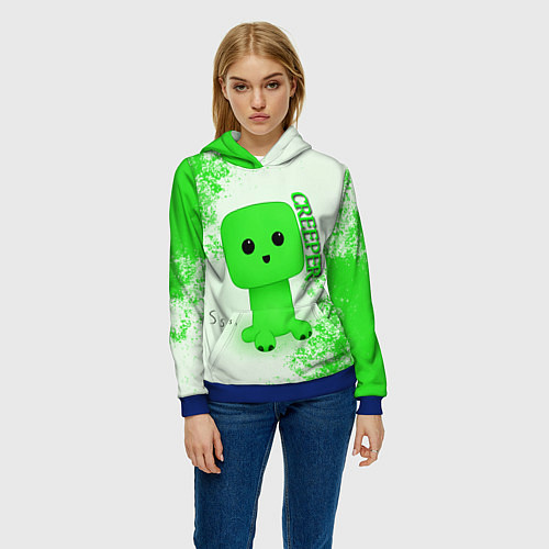 Женская толстовка MINECRAFT CREEPER / 3D-Синий – фото 3
