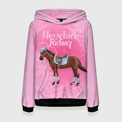 Толстовка-худи женская Horseback Rading, цвет: 3D-черный