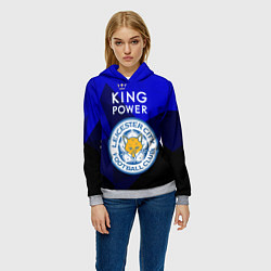Толстовка-худи женская Leicester City, цвет: 3D-меланж — фото 2