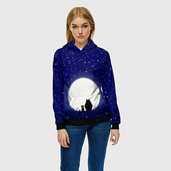 Толстовка-худи женская Мой сосед Тоторо, цвет: 3D-черный — фото 2