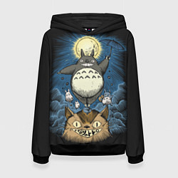 Толстовка-худи женская My Neighbor Totoro, цвет: 3D-черный