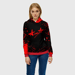 Толстовка-худи женская АлисА, цвет: 3D-красный — фото 2