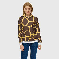 Толстовка-худи женская Окрас жирафа, цвет: 3D-белый — фото 2