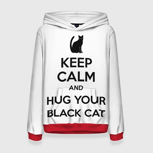 Женская толстовка Обними своего черного кота / 3D-Красный – фото 1