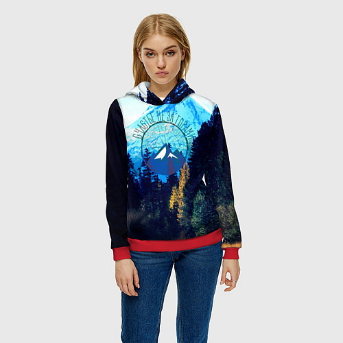 Женская толстовка Лес / 3D-Красный – фото 3