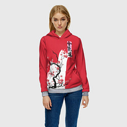 Толстовка-худи женская Сакура Айкидо, цвет: 3D-меланж — фото 2