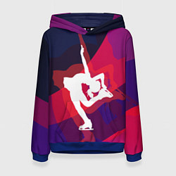 Толстовка-худи женская Фигурное катание, цвет: 3D-синий