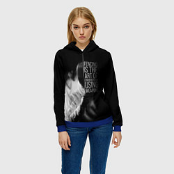 Толстовка-худи женская Fencing is the art, цвет: 3D-синий — фото 2