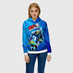 Толстовка-худи женская Suzuki MotoGP, цвет: 3D-белый — фото 2