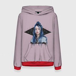 Толстовка-худи женская Billie Pink Art, цвет: 3D-красный