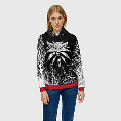 Толстовка-худи женская ВЕДЬМАК, цвет: 3D-красный — фото 2