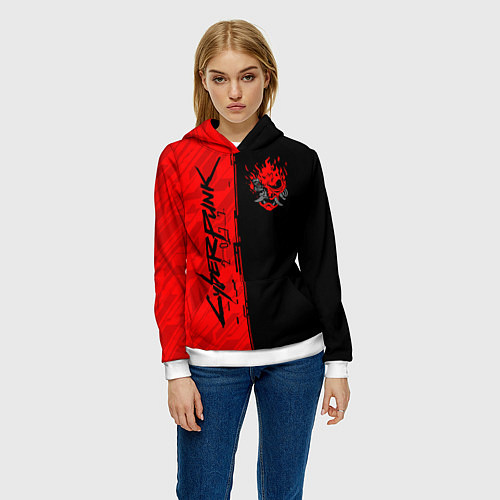 Женская толстовка CYBERPUNK 2077 / 3D-Белый – фото 3