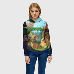Толстовка-худи женская Terraria, цвет: 3D-синий — фото 2