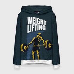 Толстовка-худи женская Wheight lifting, цвет: 3D-белый