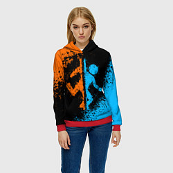 Толстовка-худи женская PORTAL, цвет: 3D-красный — фото 2