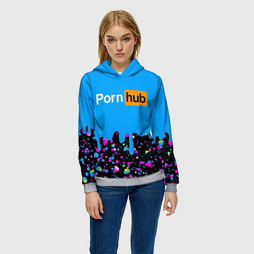 Женская толстовка PornHub / 3D-Меланж – фото 3
