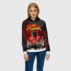 Толстовка-худи женская Street Fighter, цвет: 3D-белый — фото 2