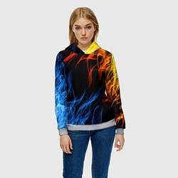 Толстовка-худи женская БИТВА ОГНЕЙ, цвет: 3D-меланж — фото 2