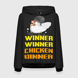 Толстовка-худи женская Winner Chicken Dinner, цвет: 3D-черный