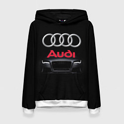 Толстовка-худи женская AUDI, цвет: 3D-белый