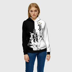Толстовка-худи женская Cristiano Ronaldo, цвет: 3D-черный — фото 2
