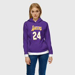 Толстовка-худи женская Los Angeles Lakers Kobe Brya, цвет: 3D-белый — фото 2