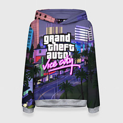 Толстовка-худи женская Grand Theft Auto Vice City, цвет: 3D-меланж