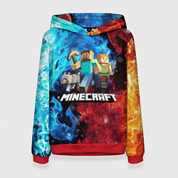 Толстовка-худи женская Minecraft Майнкрафт, цвет: 3D-красный