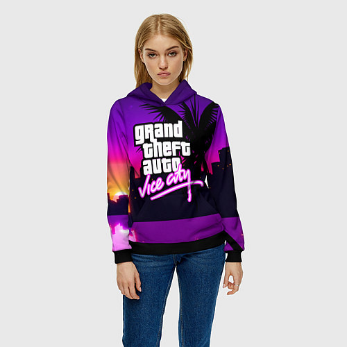Женская толстовка GTA:VICE CITY / 3D-Черный – фото 3