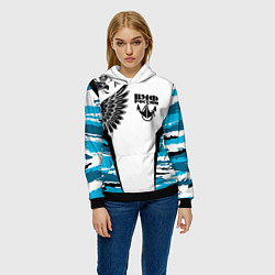 Толстовка-худи женская ВМФ России камуфляж, цвет: 3D-черный — фото 2