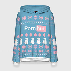Толстовка-худи женская Pornhub - christmas sweater, цвет: 3D-белый