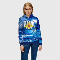 Толстовка-худи женская ВМФ, цвет: 3D-синий — фото 2